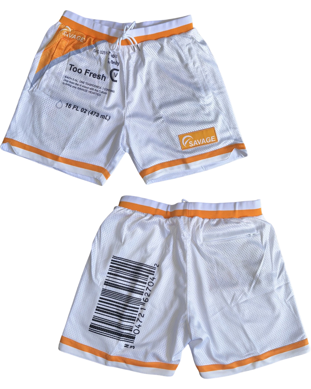 Too Fresh White- Premium Mesh Shorts double layer – Savage Hearted