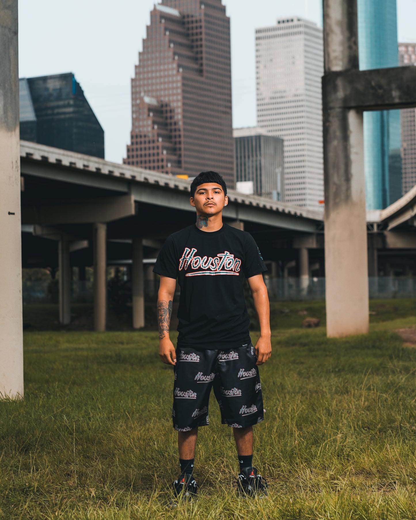 Houston Screws Shorts Green, White & red