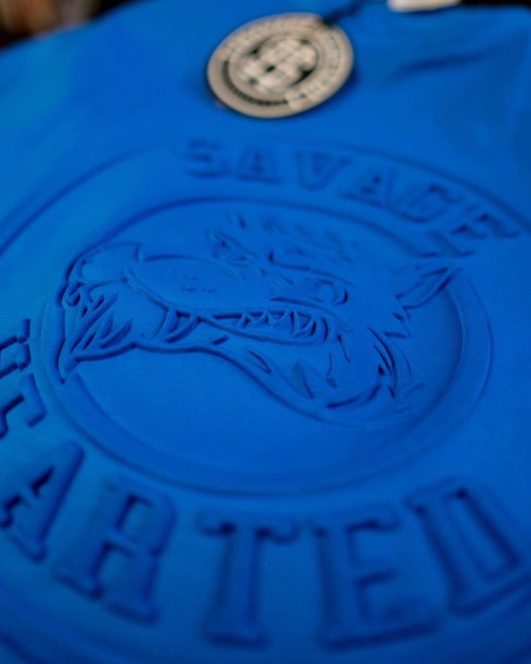 Savage Hearted Logo Embossed Premium Shirt (Blue)