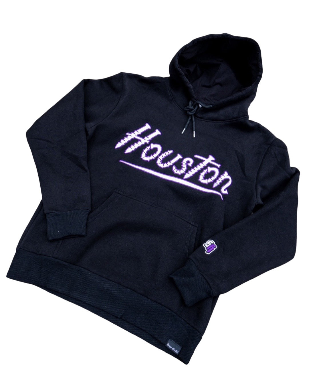 Houston screws embroidered hoodie Black, White & Purple