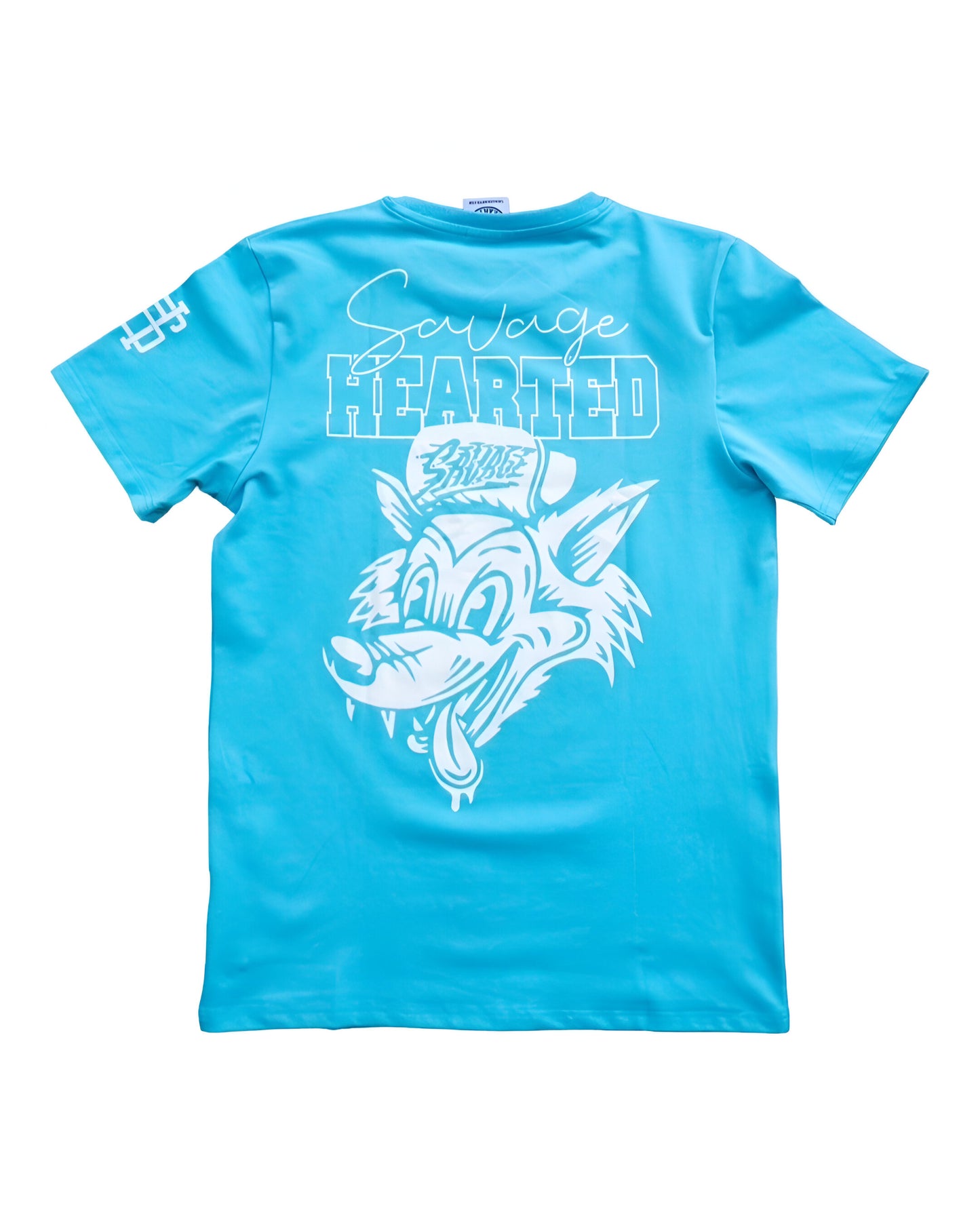 Savage Hearted – Capri Blue Glow in the Dark Premium Logo T Shirt