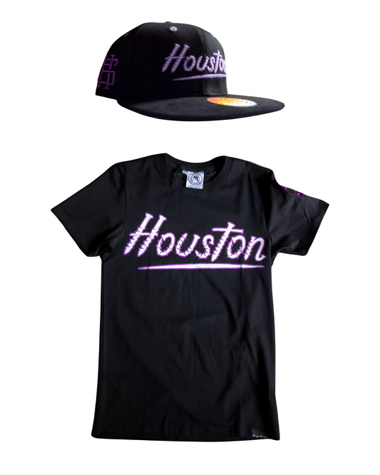 Houston screws black Combo Set Shirt & Snapback