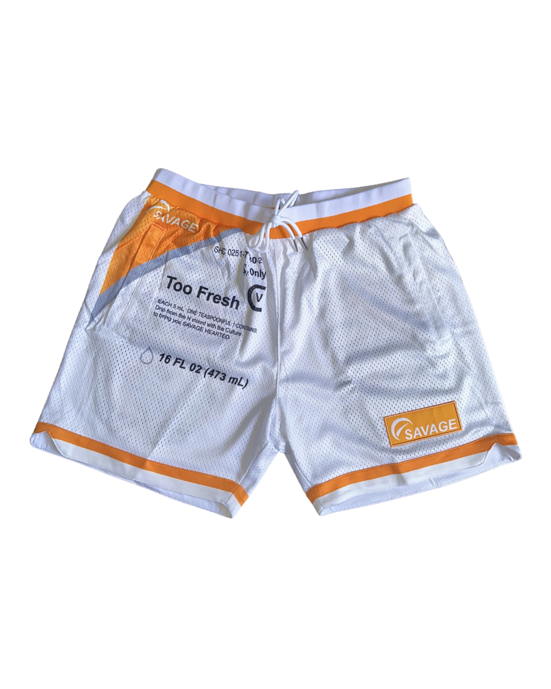 Too Fresh White- Premium Mesh Shorts