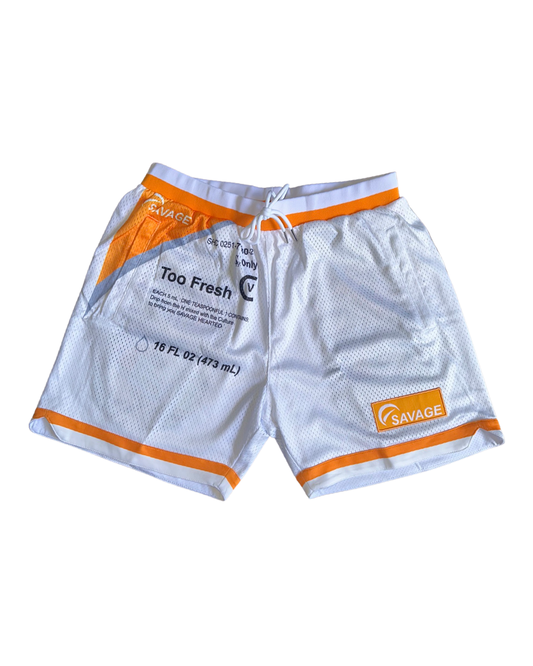 Too Fresh White- Premium Mesh Shorts