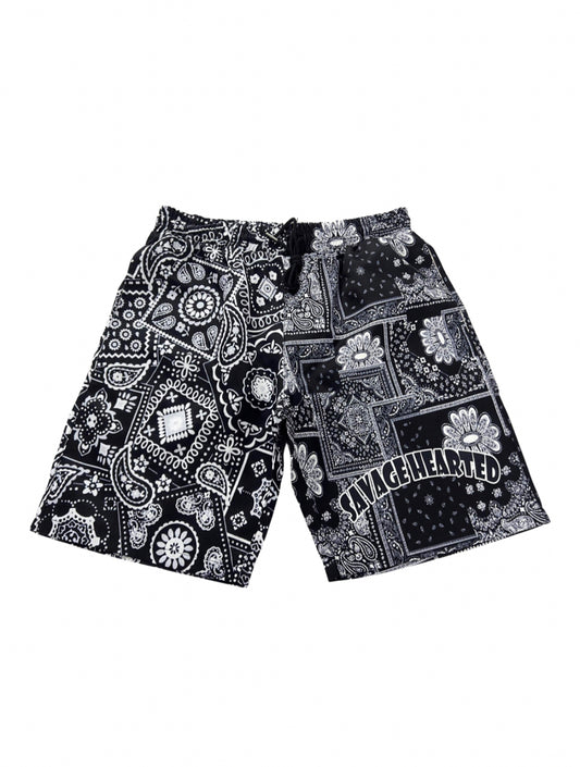 Paisley Black & white shorts