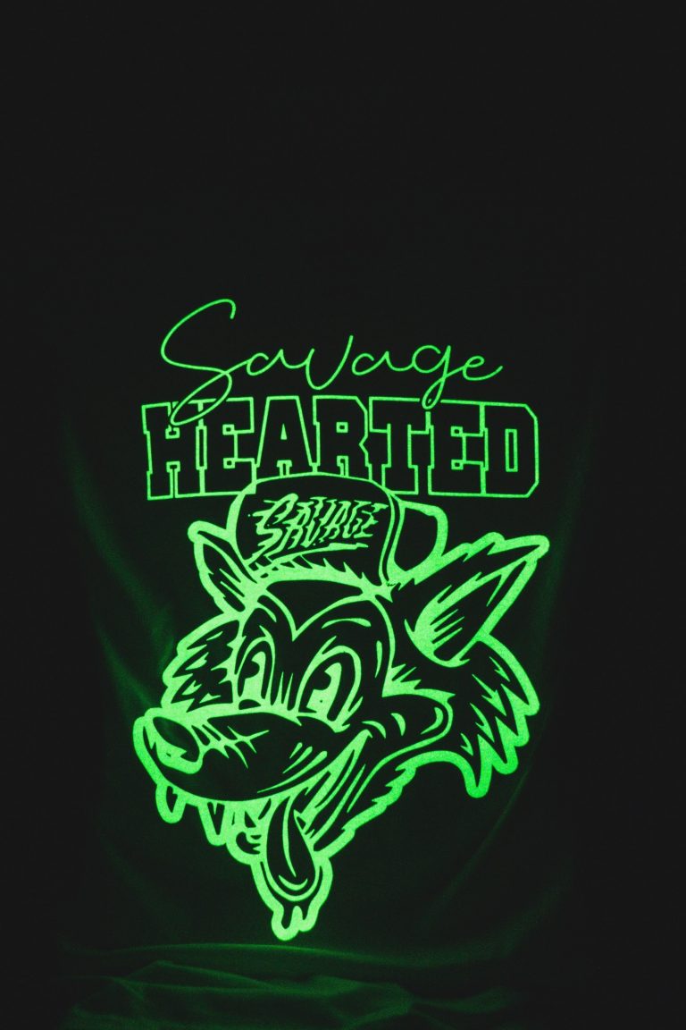 Savage Hearted Glow in the dark logo tee (White)