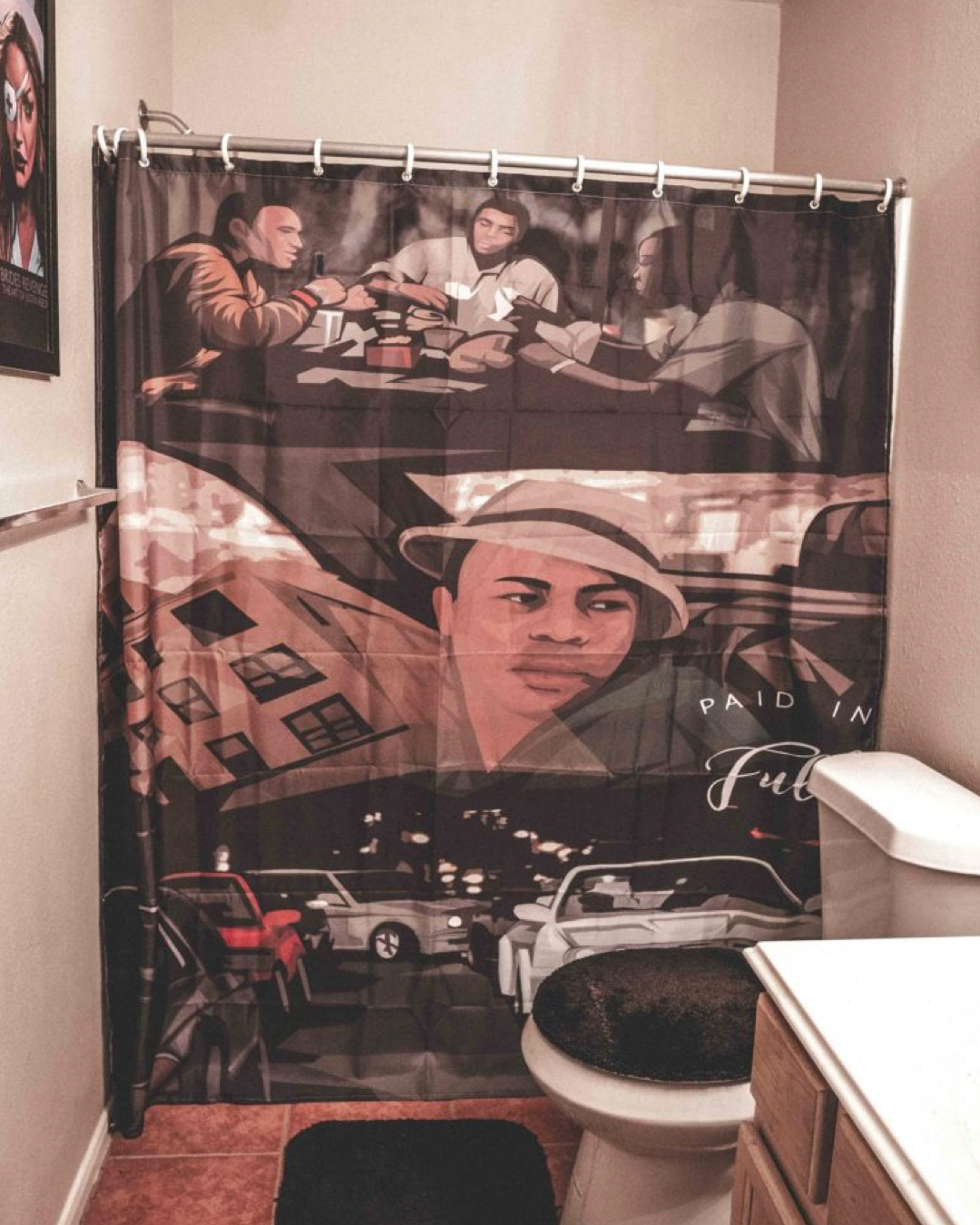 Pagado y completo Cortina de ducha