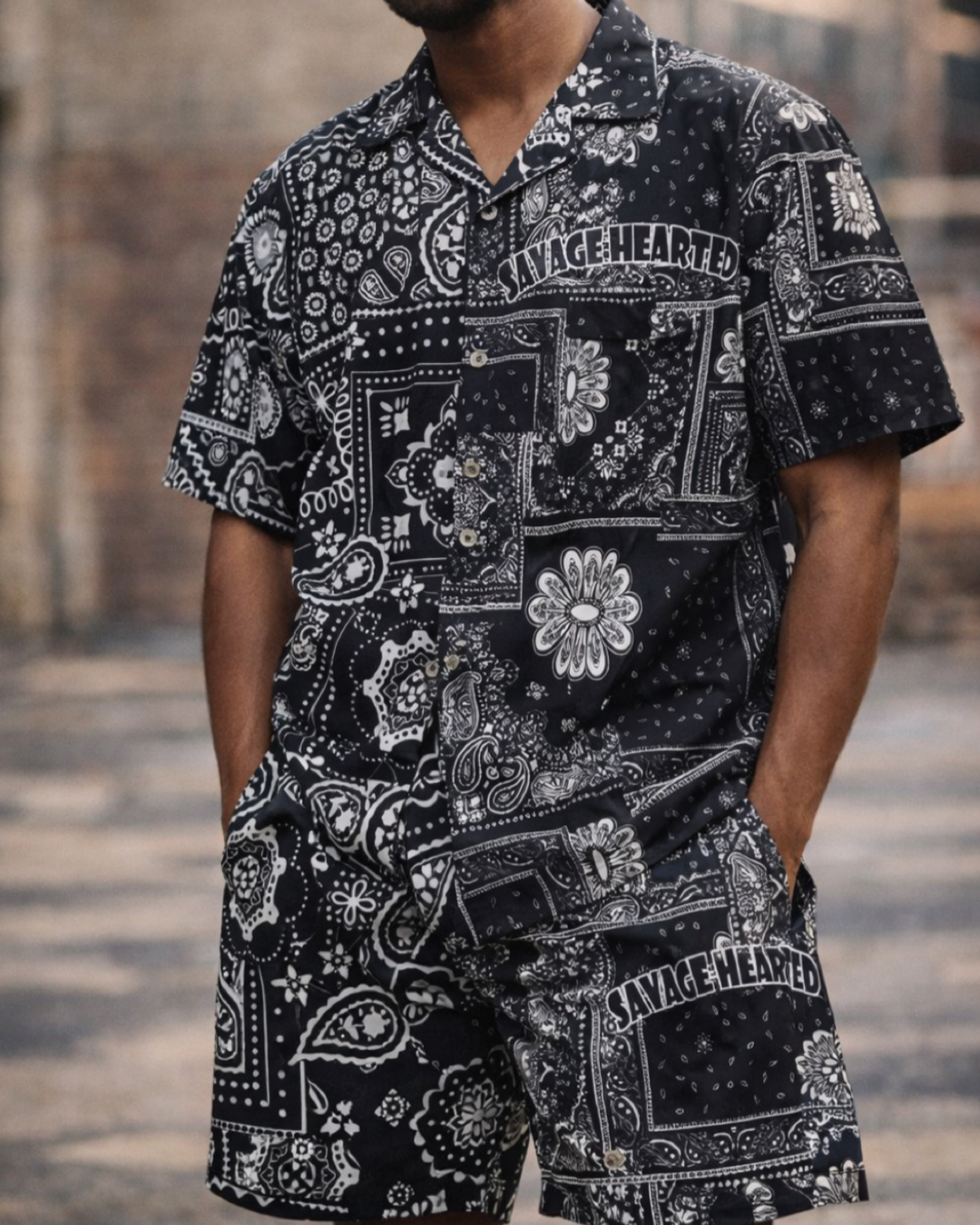 Paisley Black & white Button up shirt