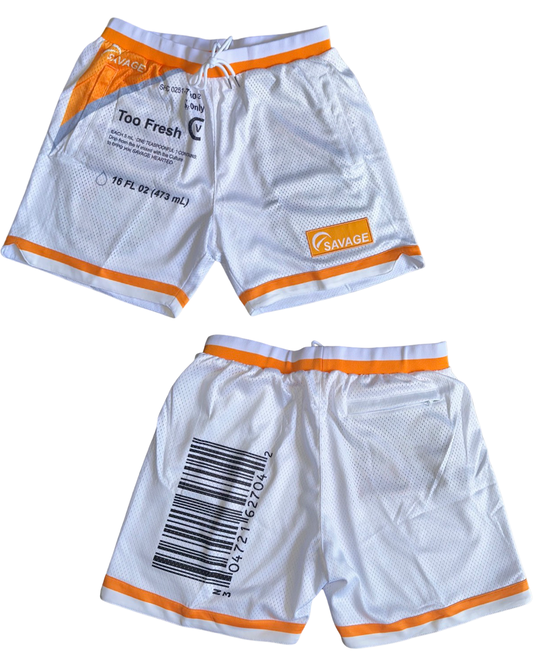 Too Fresh White- Premium Mesh Shorts double layer