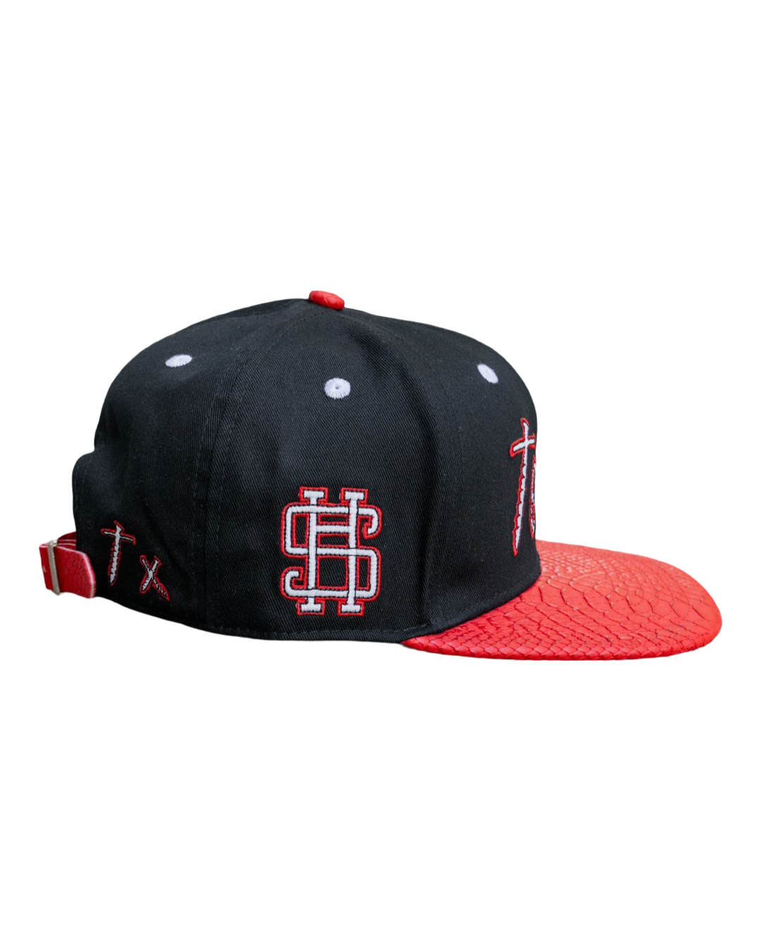 Texas screws Black & Red Snapback hat