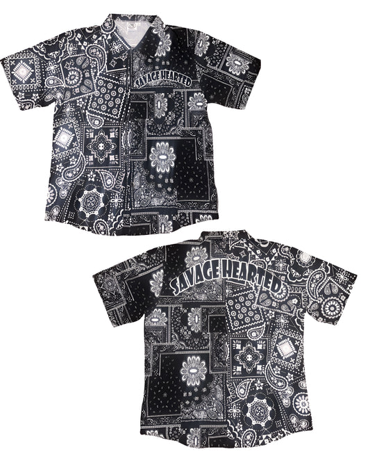 Paisley Black & white Button up shirt