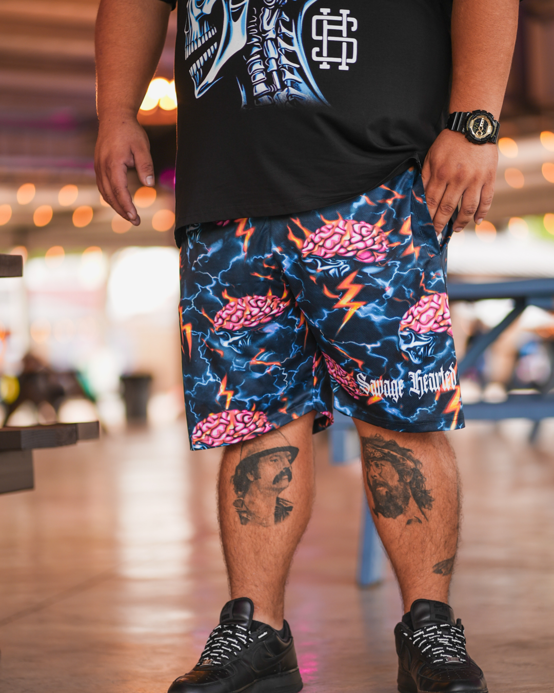 Savage Brain light mesh shorts