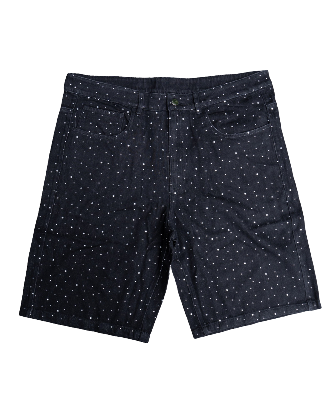 Savage hearted Rhinestone BlK Jean shorts