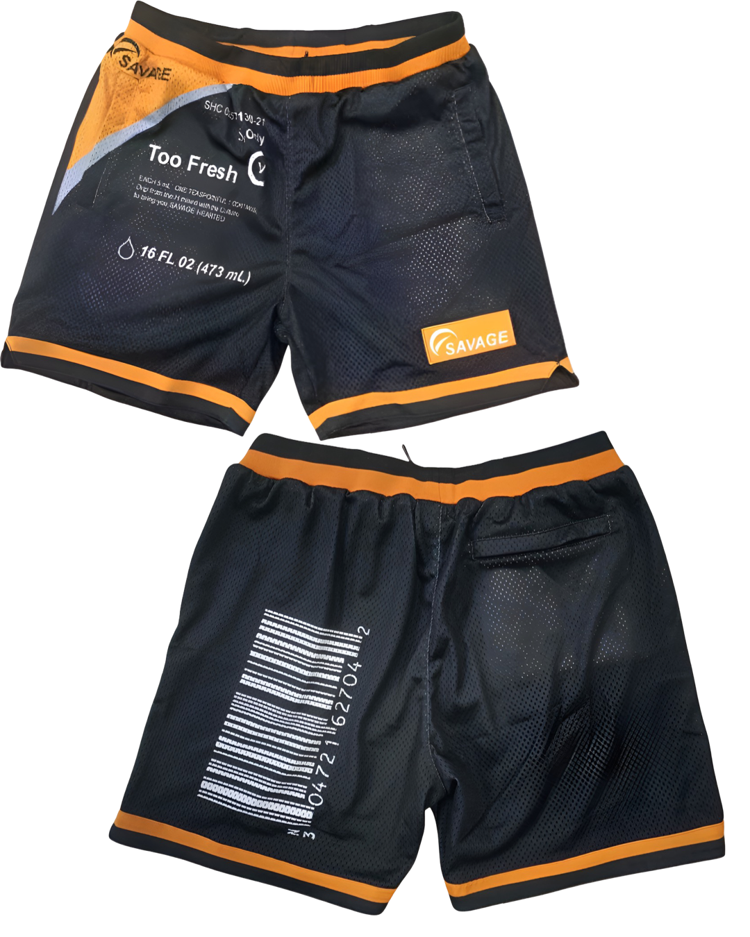 Too Fresh Black - Premium Mesh Shorts double layer