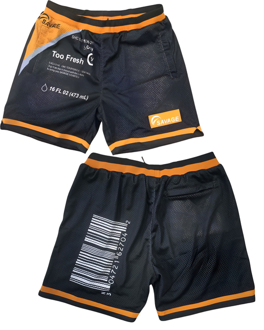 Too Fresh Black - Premium Mesh Shorts double layer