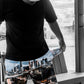 Houston skyline light mesh shorts (above knee)