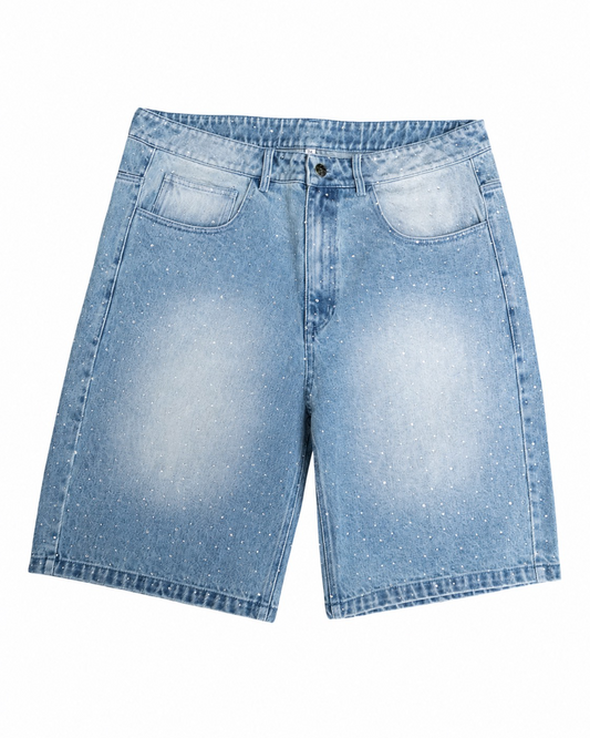 Savage hearted Rhinestone Blue Jean shorts