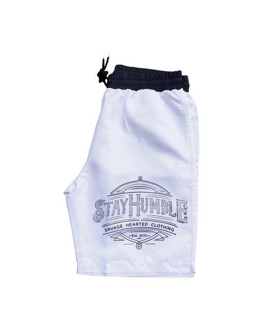 Stay Humble Shorts White & Black