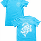 Savage Hearted – Capri Blue Glow in the Dark Premium Logo T Shirt