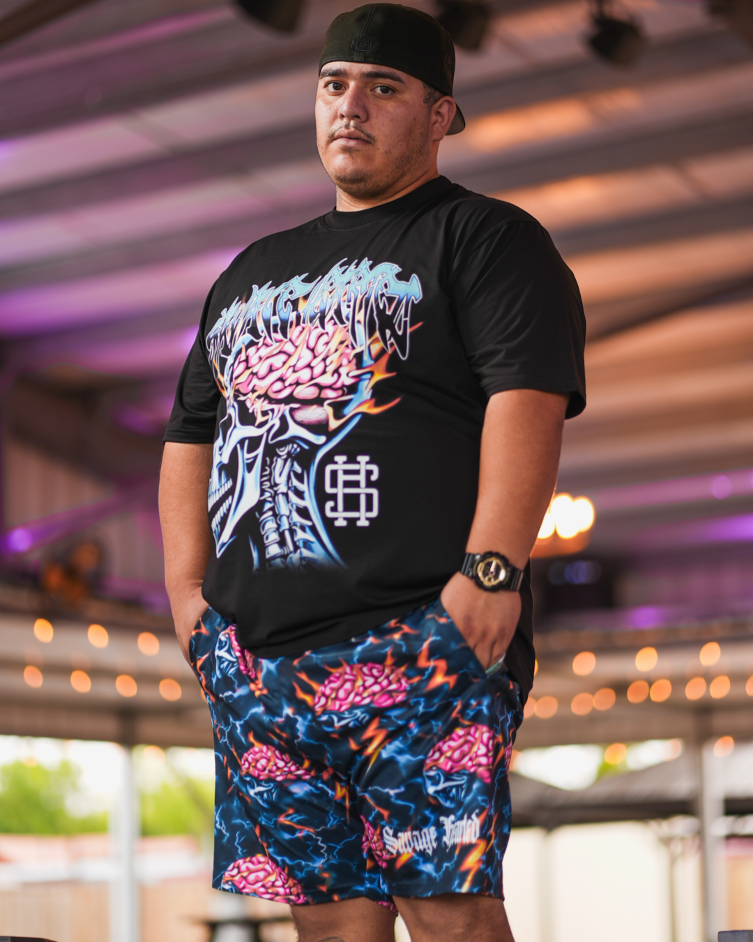 Savage Brain light mesh shorts