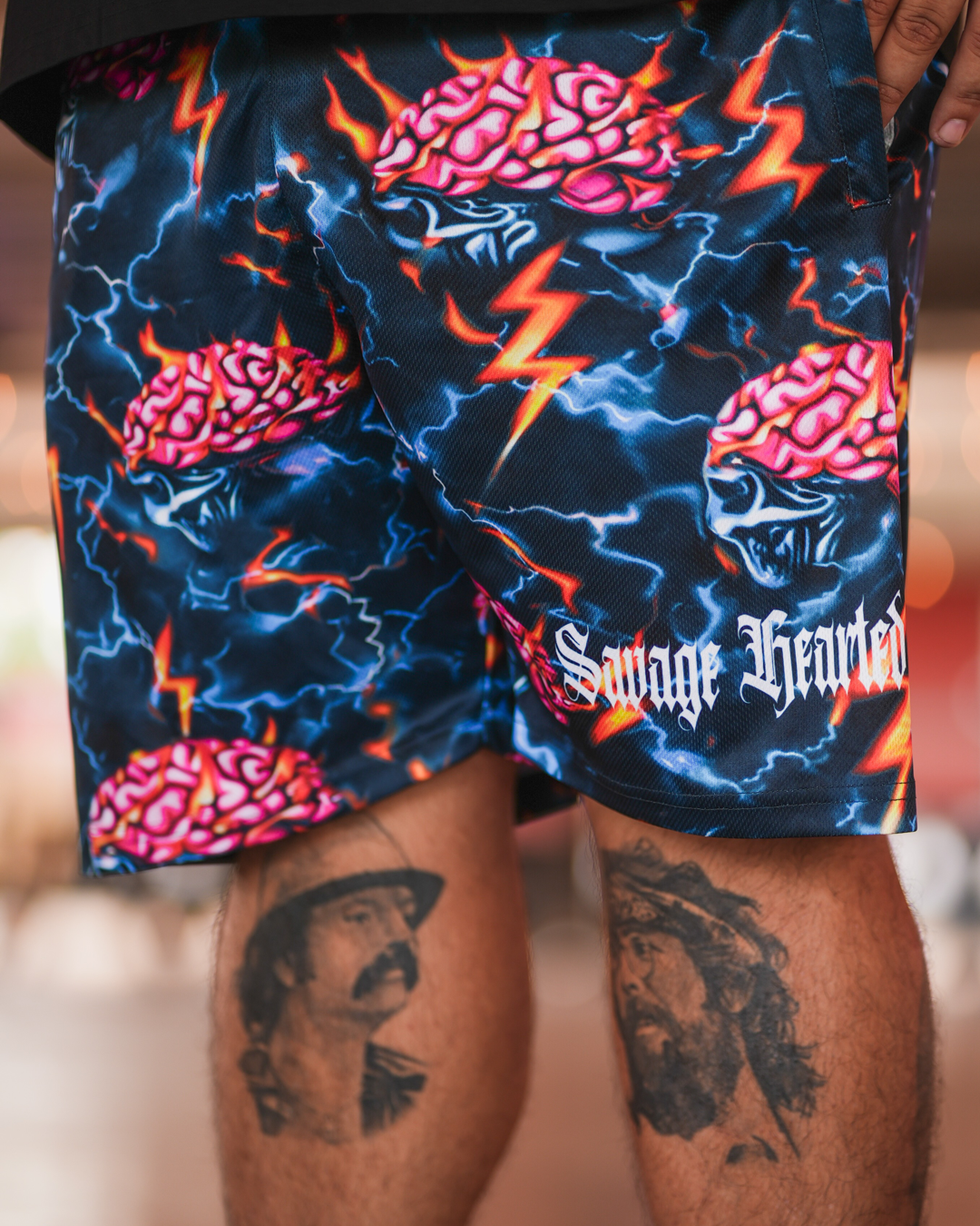 Savage Brain light mesh shorts
