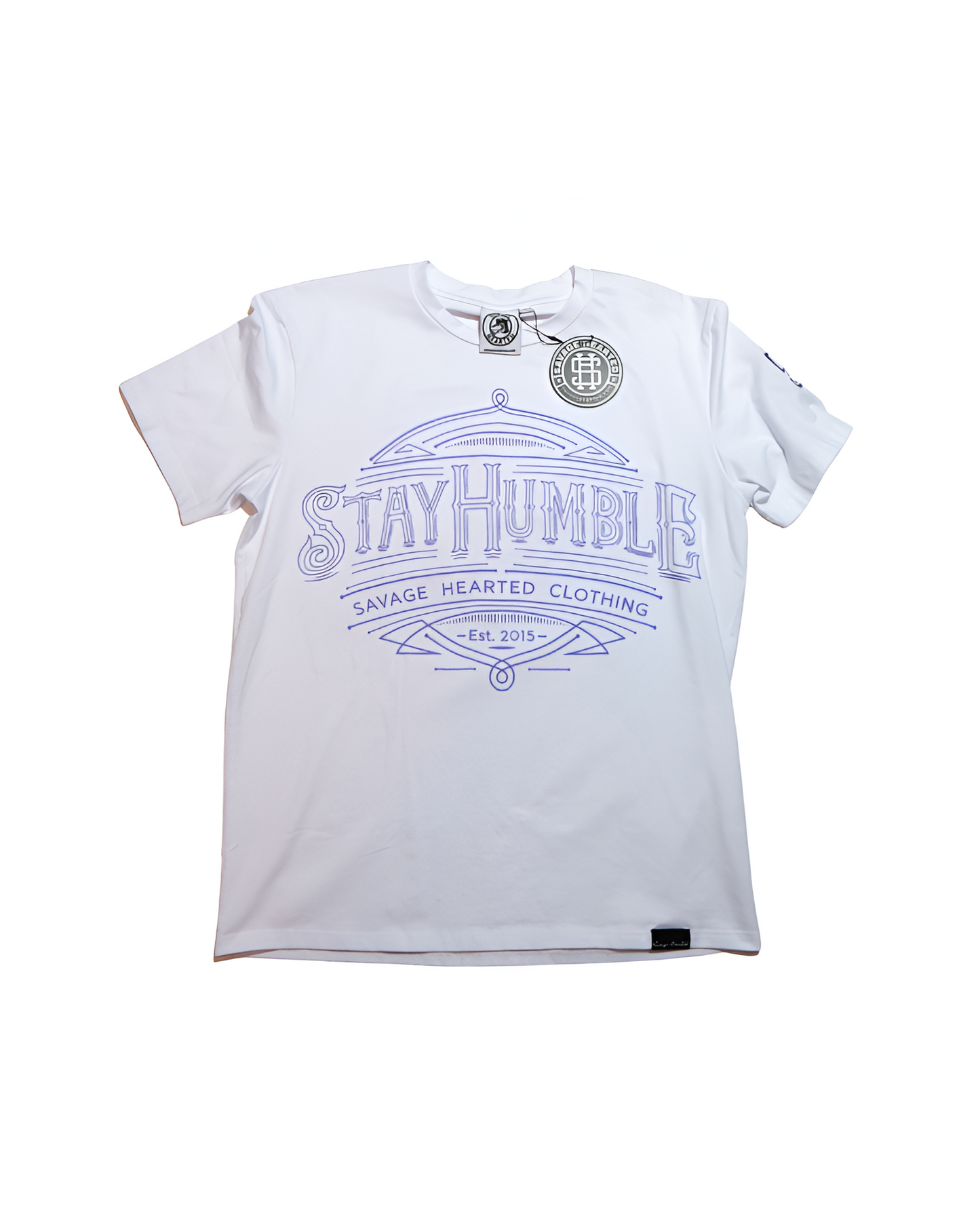 Stay humble Premium Shirt White & Blue