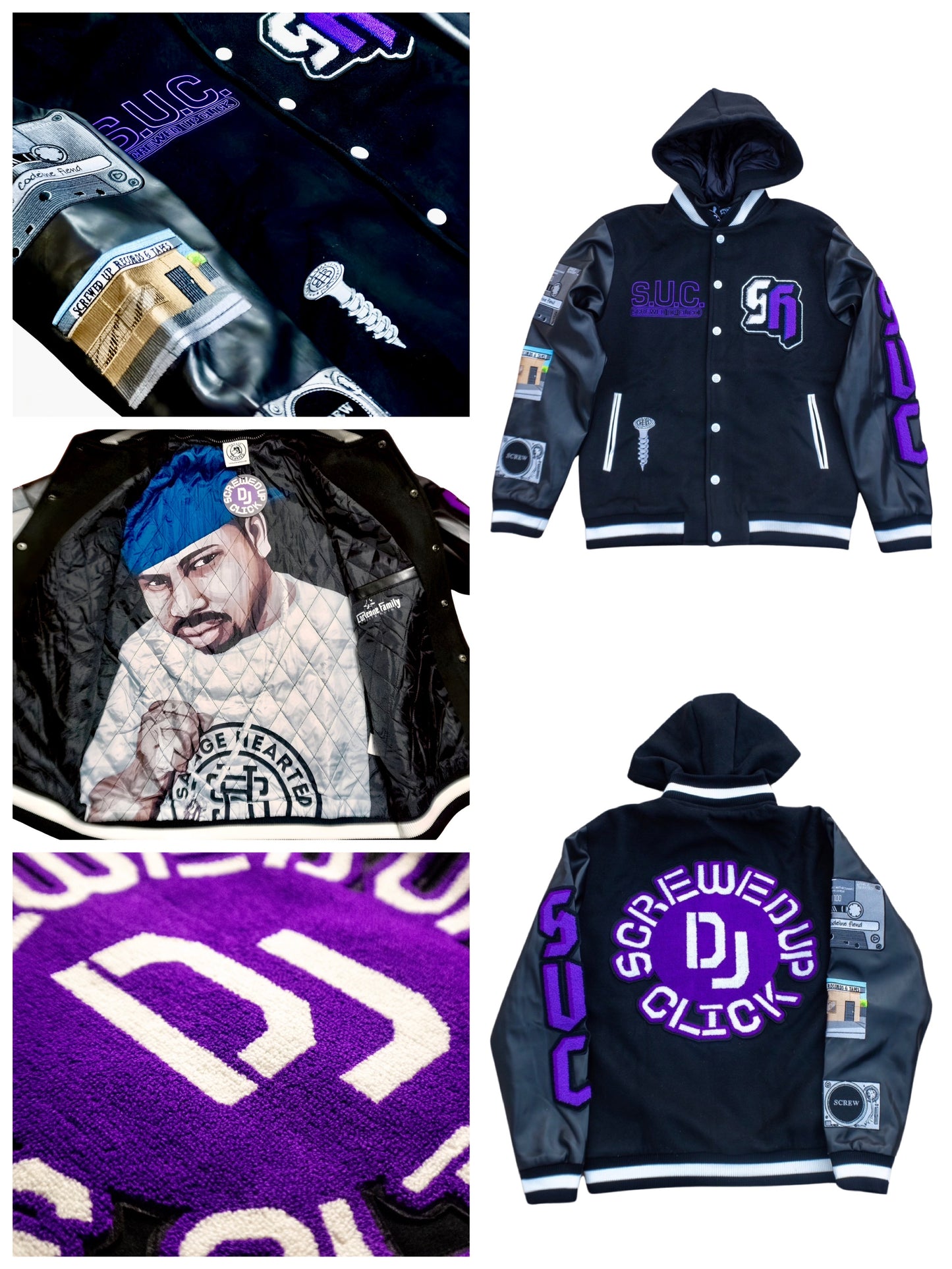 Savage Hearted & Screwed Up Click Collaboration Varsity Jacket