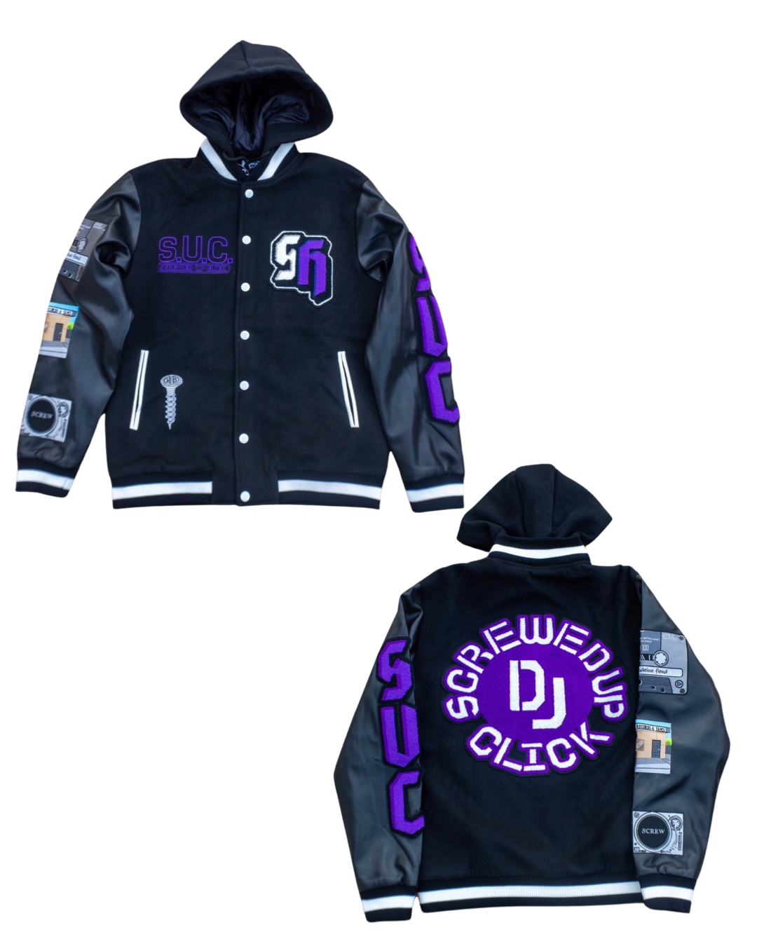 Savage Hearted & Screwed Up Click Collaboration Varsity Jacket Savage Hearted & Screwed Up Click Collaboration Varsity Jacket
