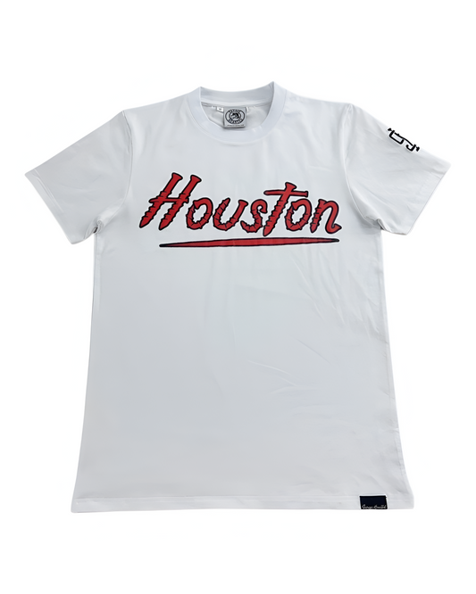Houston Premium Shirt White,Red & Blk