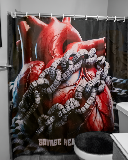 Iced out Heart Shower Curtain