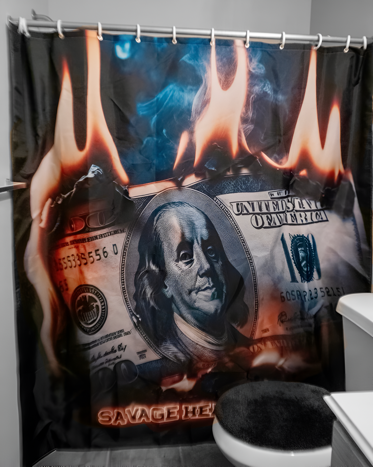 Money 2 burn Shower Curtain