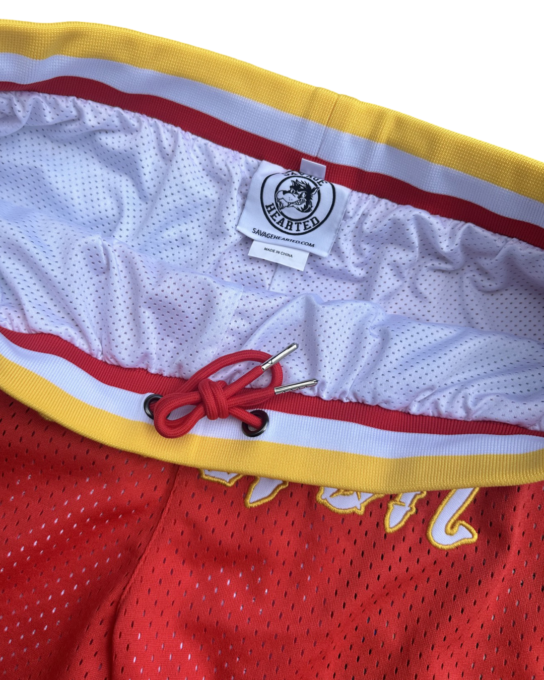 Houston - Premium mesh Shorts Red, Yellow & White