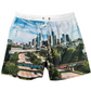 Houston skyline light mesh shorts (above knee)