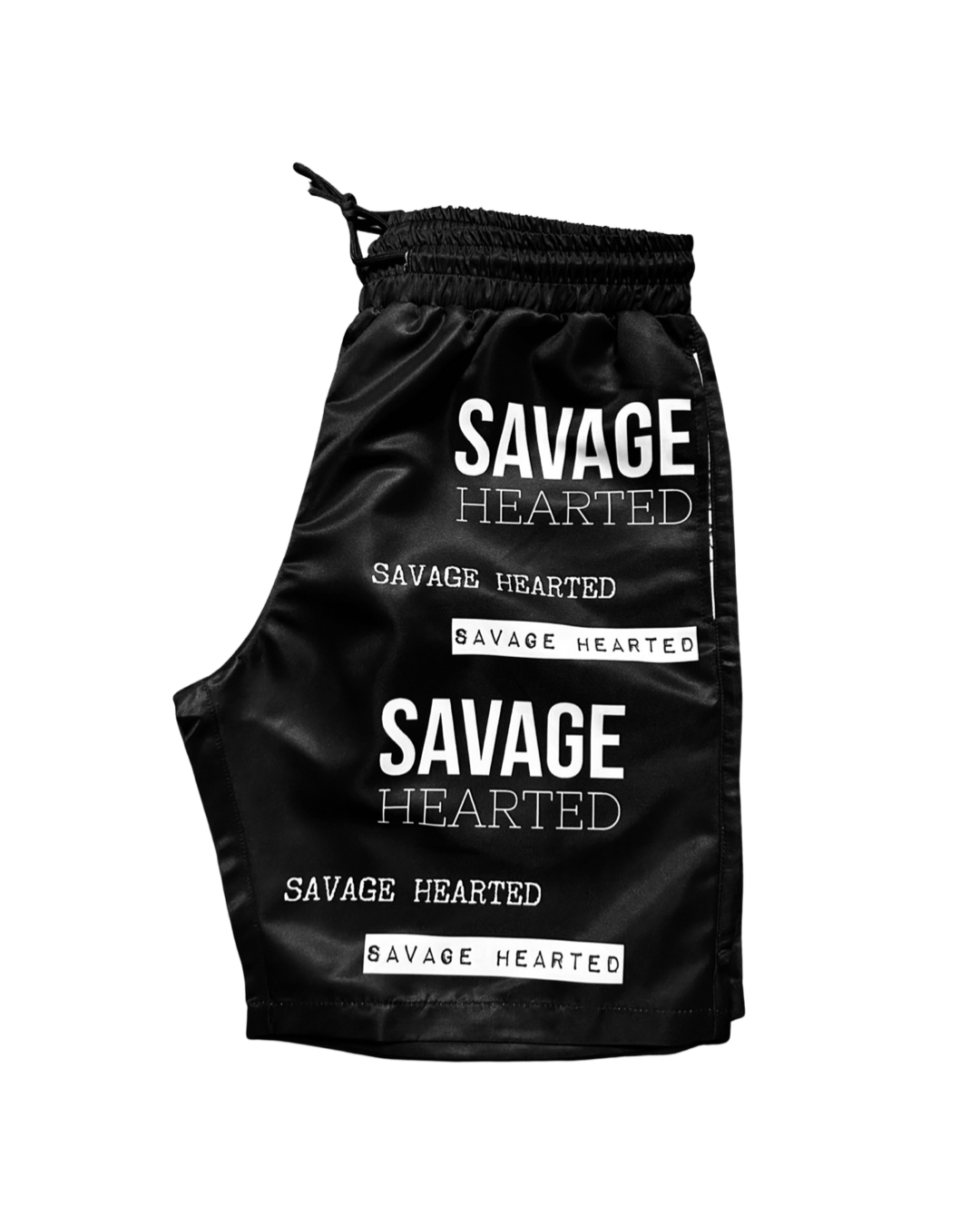 Savage Hearted Logo  Short ( black with white letters)