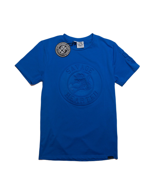 Savage Hearted Logo Embossed Premium Shirt (Blue)